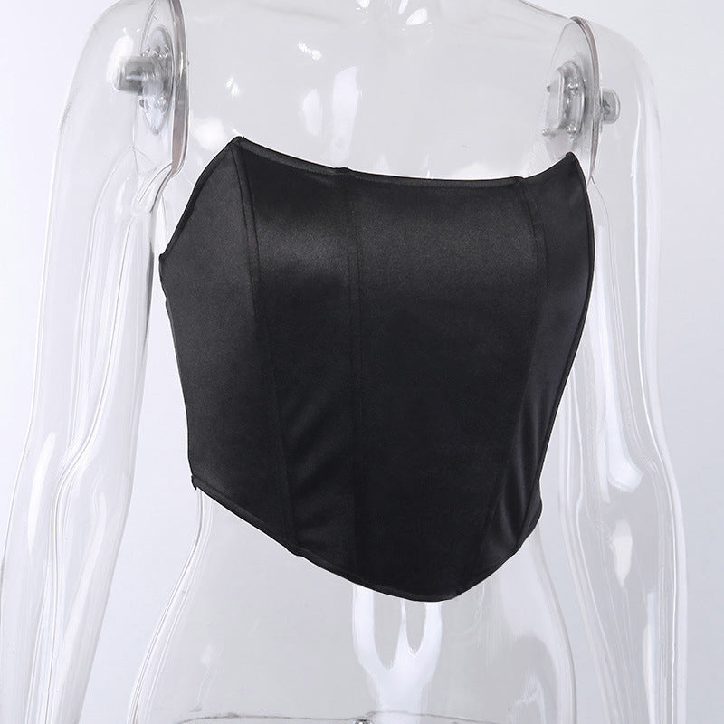 Sleeveless Off Shoulder Velvet Fashion Sexy Corset Crop Tops Vest