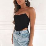 Sleeveless Off Shoulder Velvet Fashion Sexy Corset Crop Tops Vest