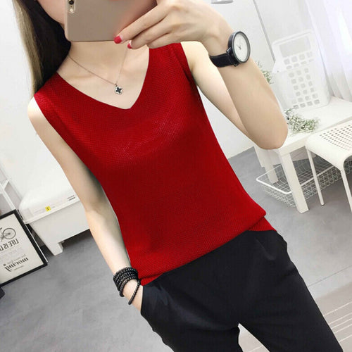 Spring and Summer Female 2019 New Hollow Knitted vest Loose Outside