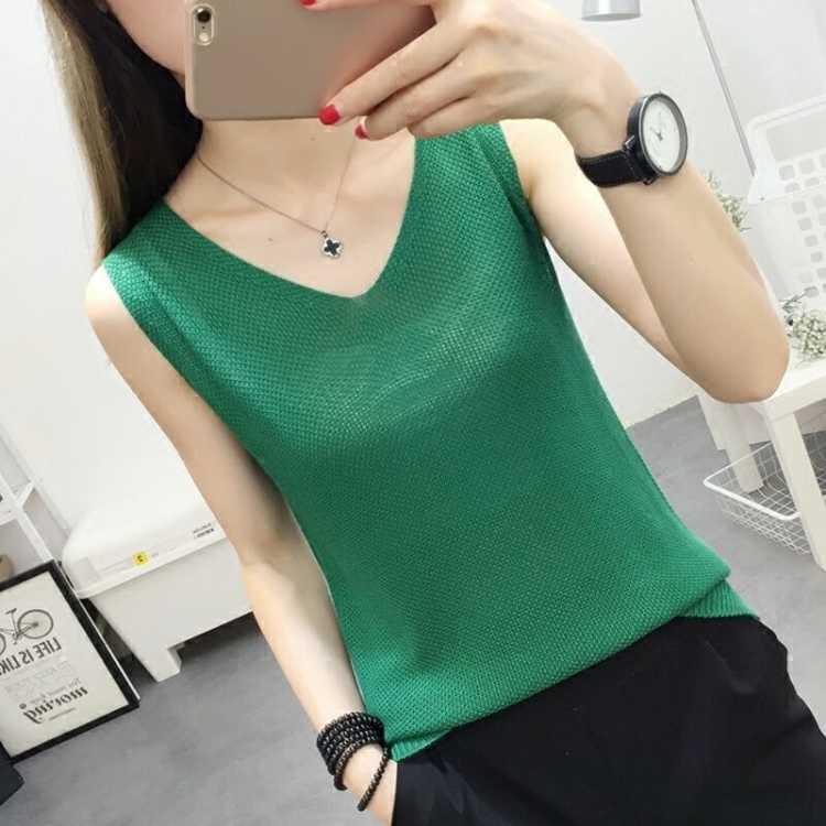 Spring and Summer Female 2019 New Hollow Knitted vest Loose Outside