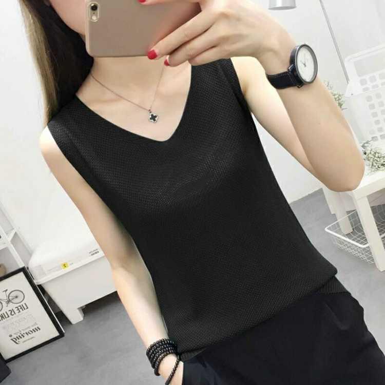 Spring and Summer Female 2019 New Hollow Knitted vest Loose Outside