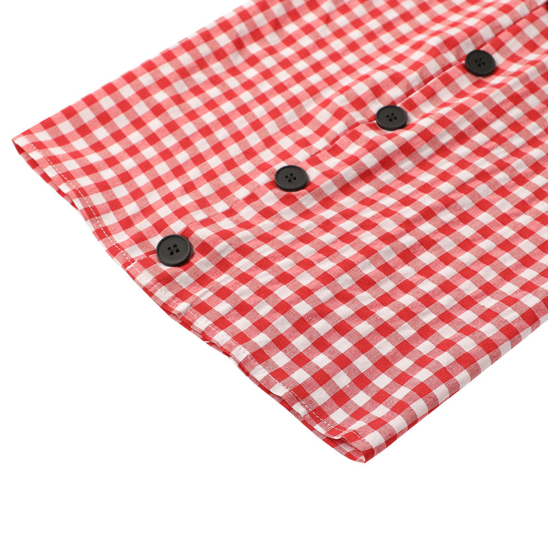 Square Neck Sleeveless Women's Loose Workwear Print Check Decoration