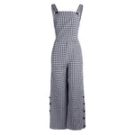 Square Neck Sleeveless Women's Loose Workwear Print Check Decoration