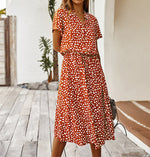 Summer Polka Dot Midi Dress