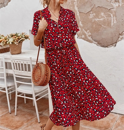 Summer Polka Dot Midi Dress