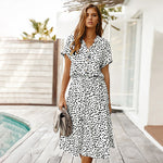 Summer Polka Dot Midi Dress