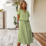 Summer Polka Dot Midi Dress