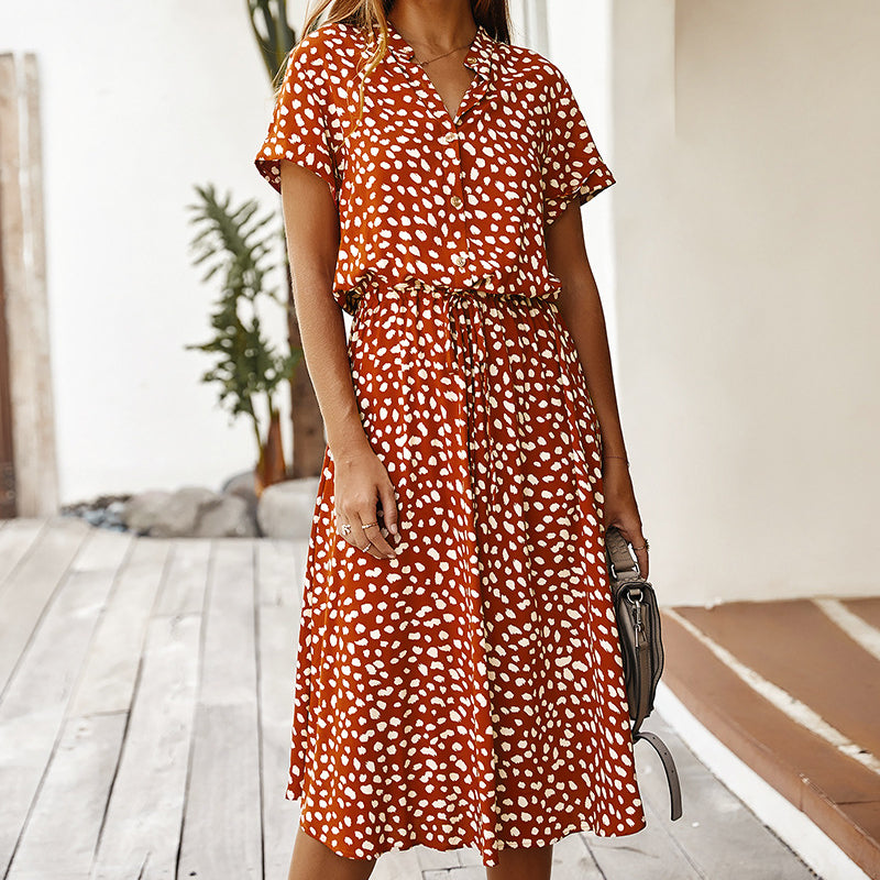 Summer Polka Dot Midi Dress