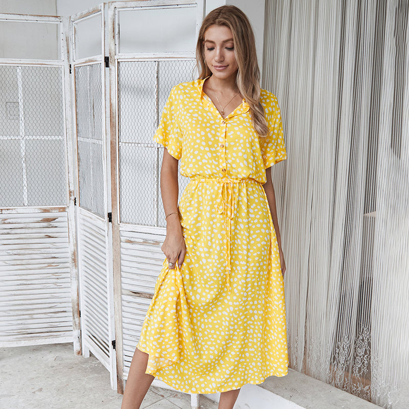 Summer Polka Dot Midi Dress