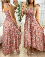 Summer Sexy Spaghetti Strap Floral Print Maxi Dress