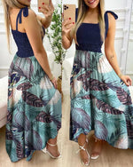 Summer Sexy Spaghetti Strap Floral Print Maxi Dress