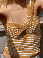 Tossy Summer One Shoulder Boho Crop Top Backless spaghetti strap