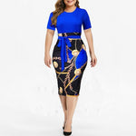 Vintage Print Plus Siz Dress