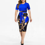 Vintage Print Plus Siz Dress