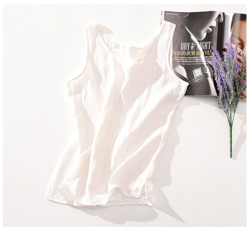 Women Cotton Linen Vest