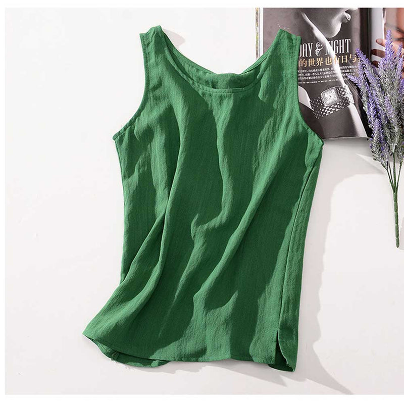 Women Cotton Linen Vest