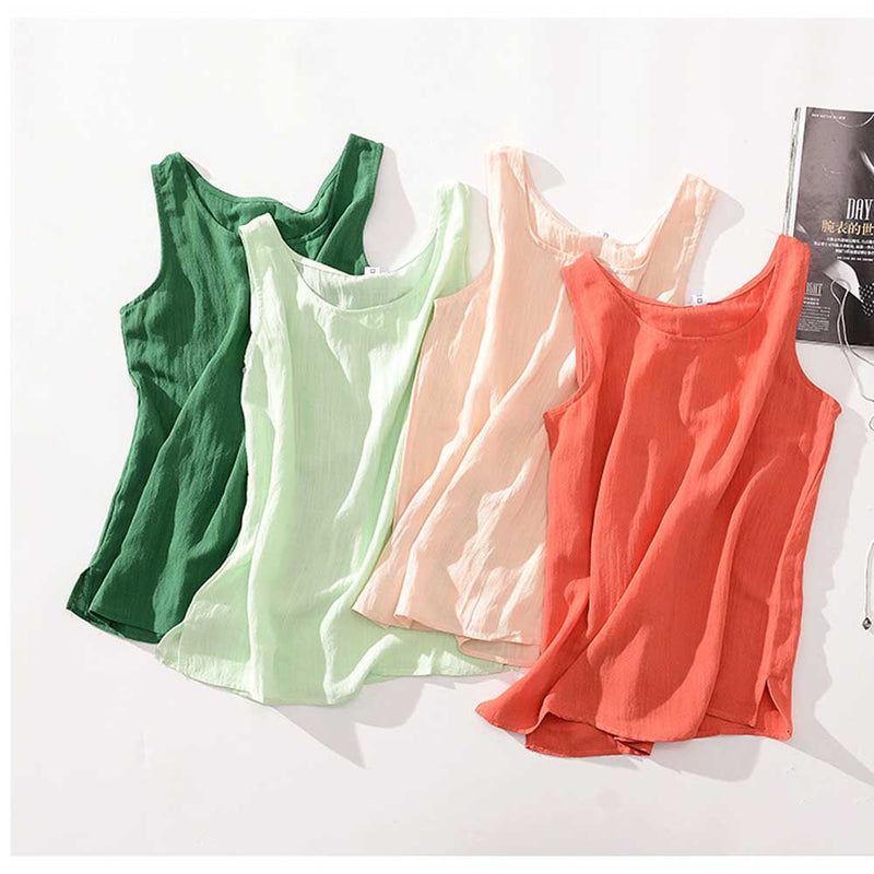 Women Cotton Linen Vest