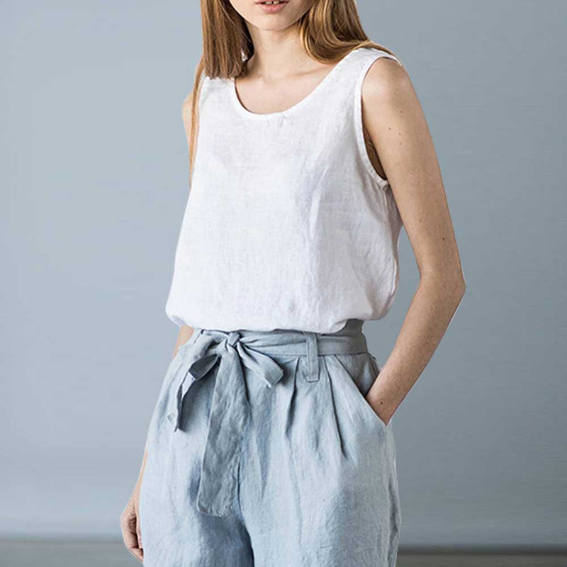 Women Cotton Linen Vest