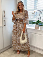 Elegant Print Backless Dress