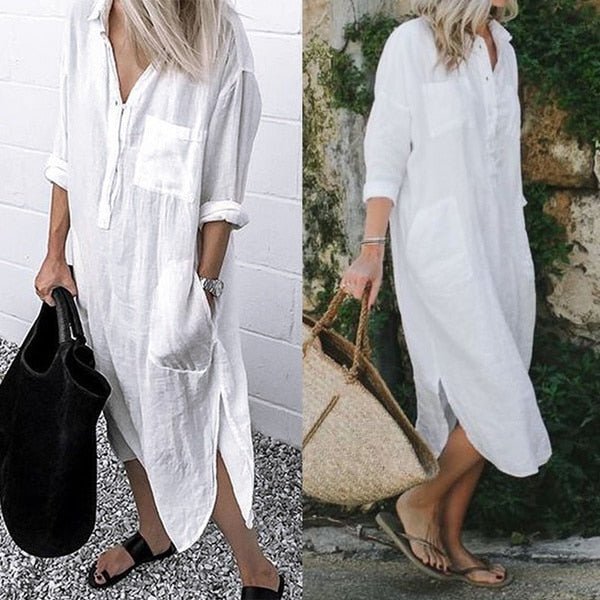 Women Shirt Dress Spring Summer