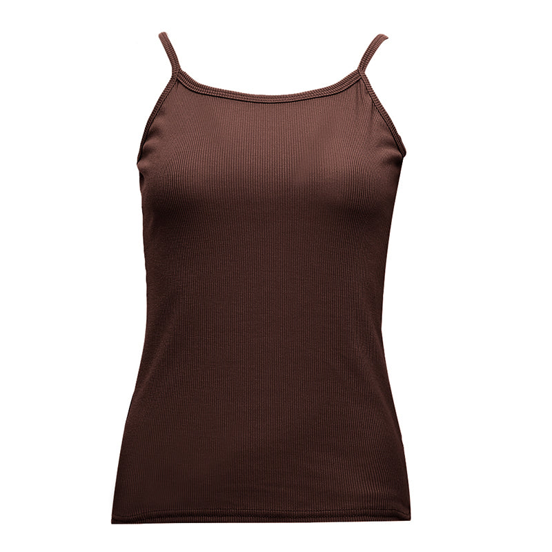 Women Sleeveless Spaghetti Vest High Quality Knitted Camis U Neck Tank