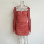 Long Sleeve Pink Dress