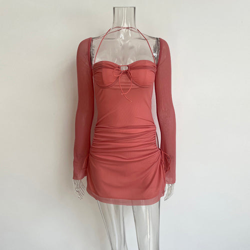 Long Sleeve Pink Dress