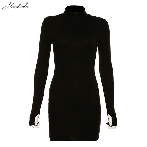 macheda autumn winter stretch Slim Soft Ribbed Knitted turtleneck