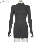 macheda autumn winter stretch Slim Soft Ribbed Knitted turtleneck
